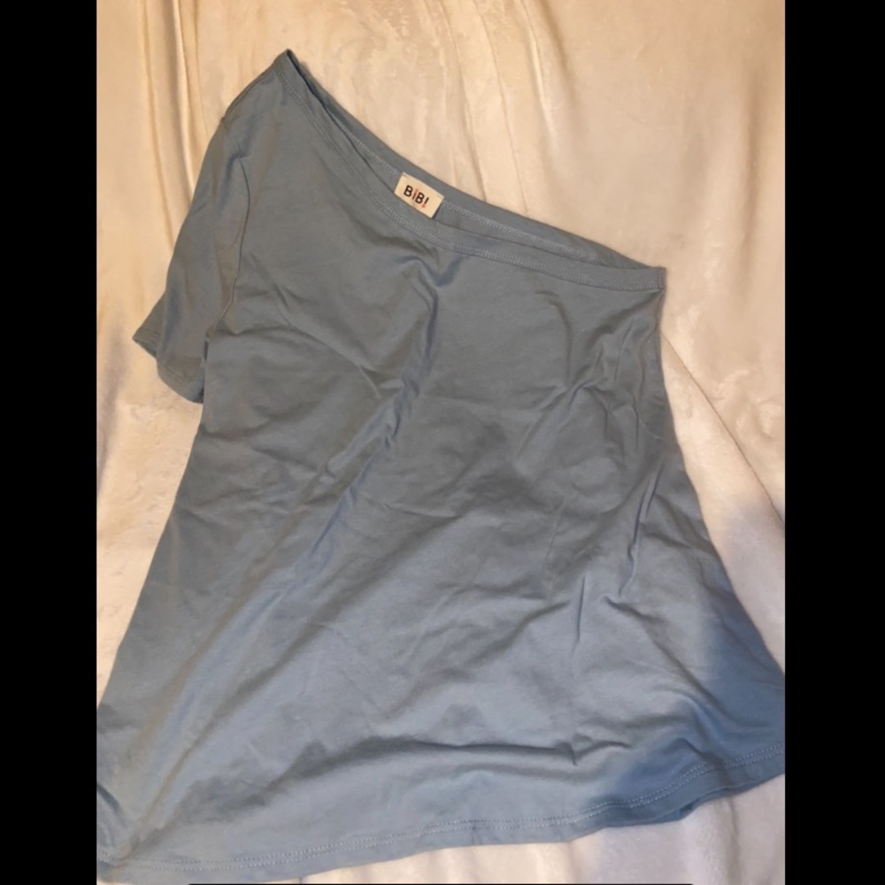 Blue off the shoulder shirt Brand New!!